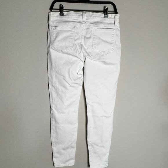 J. Crew Toothpick Mid Rise Denim Skinny Ankle Jeans Women's Size 28  White - Picture 3 of 10